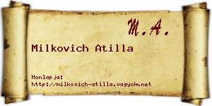Milkovich Atilla névjegykártya